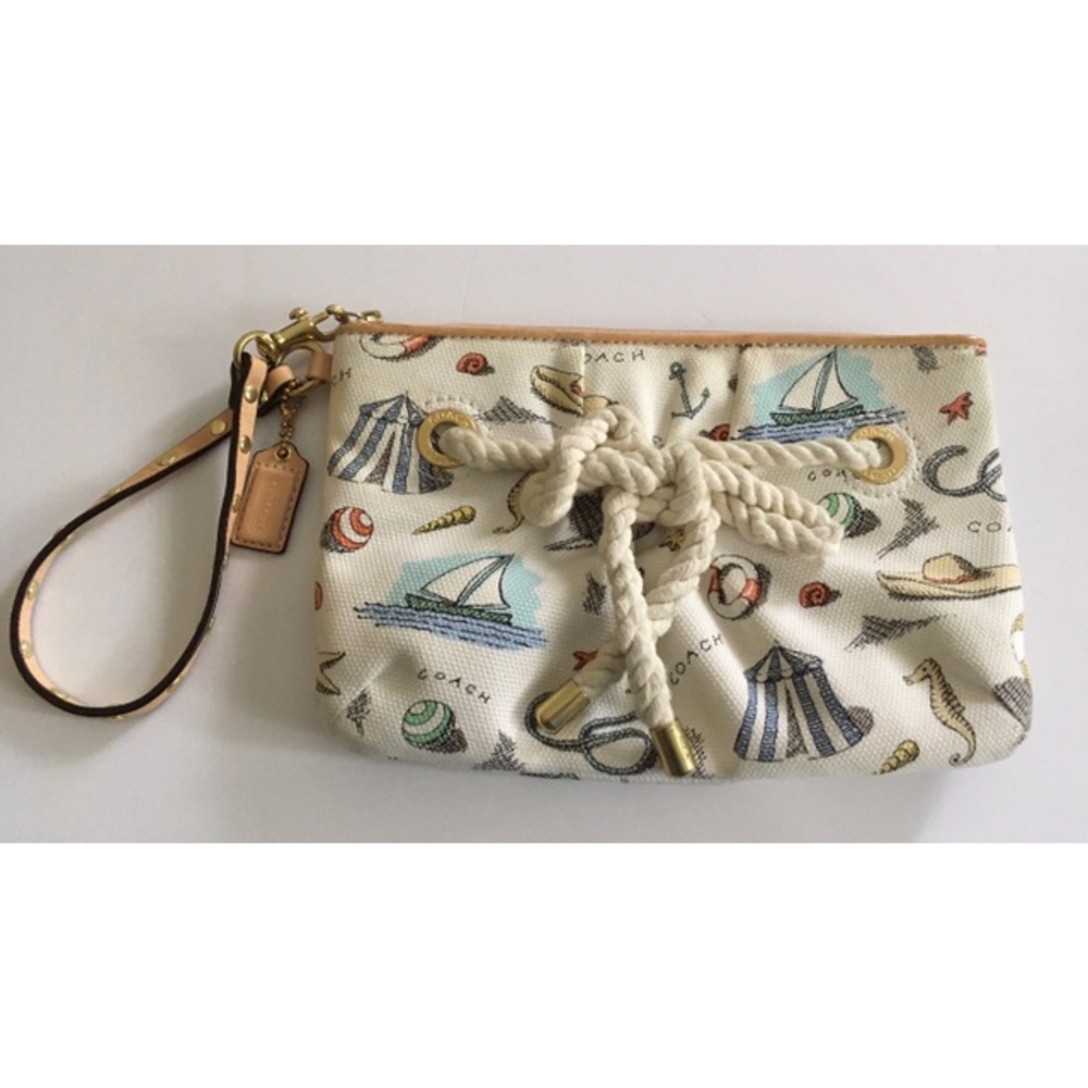 Coach Beach Nautical Wristlet 43787 Boat Starfish